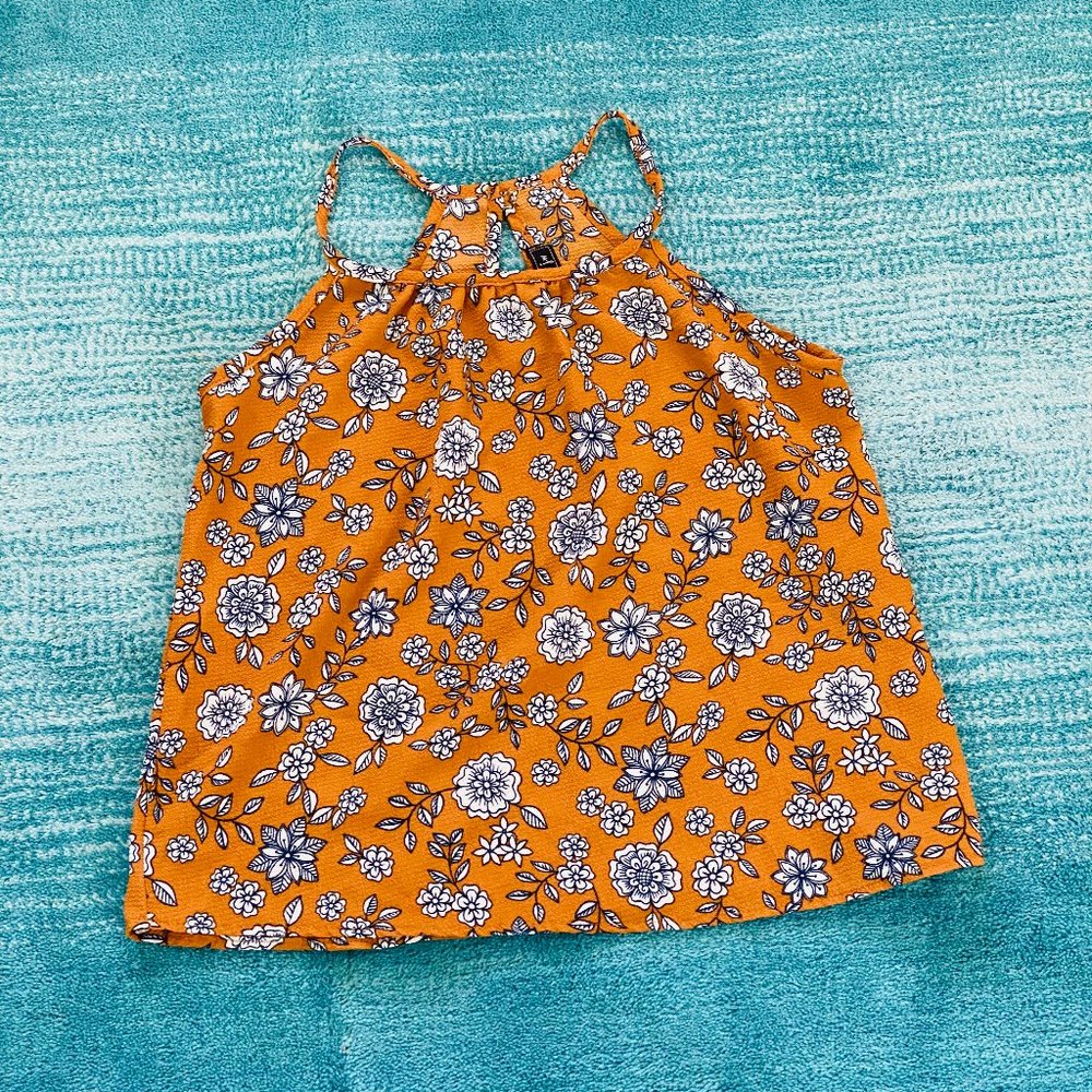 Jeans Warehouse Mustard Floral Tank Top